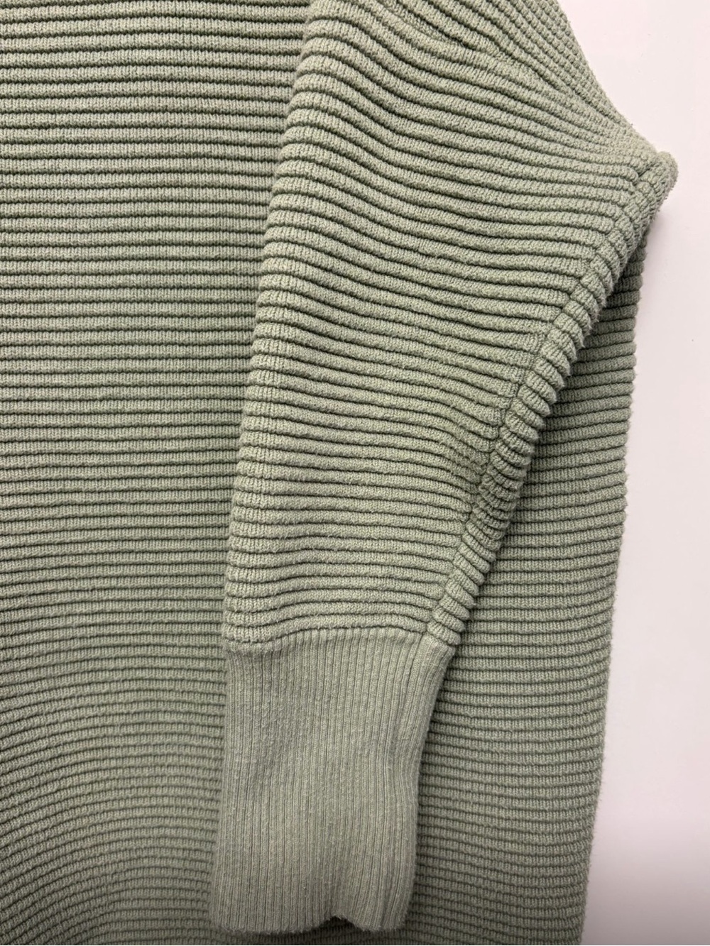 Monk+lou Relaxed Ribbed Turtleneck Sweater in Sage Green - Picture 5 of 8